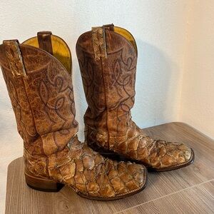 Men's Brown Exotic Pirarucu Western Boots